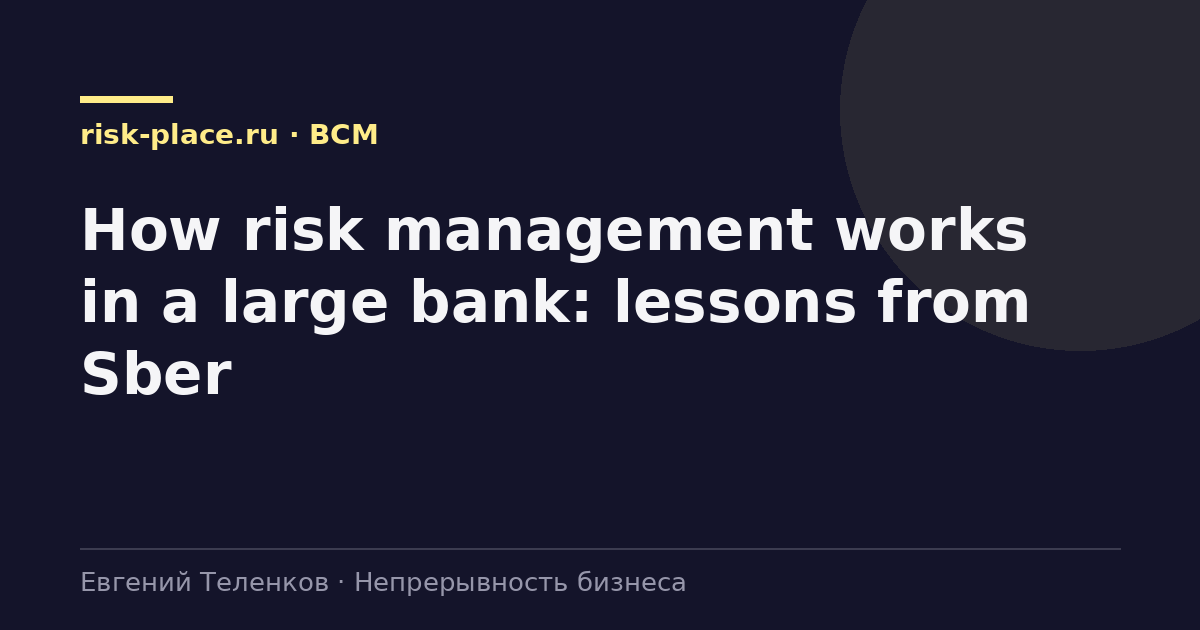 How risk management works in a large bank: lessons from Sber
